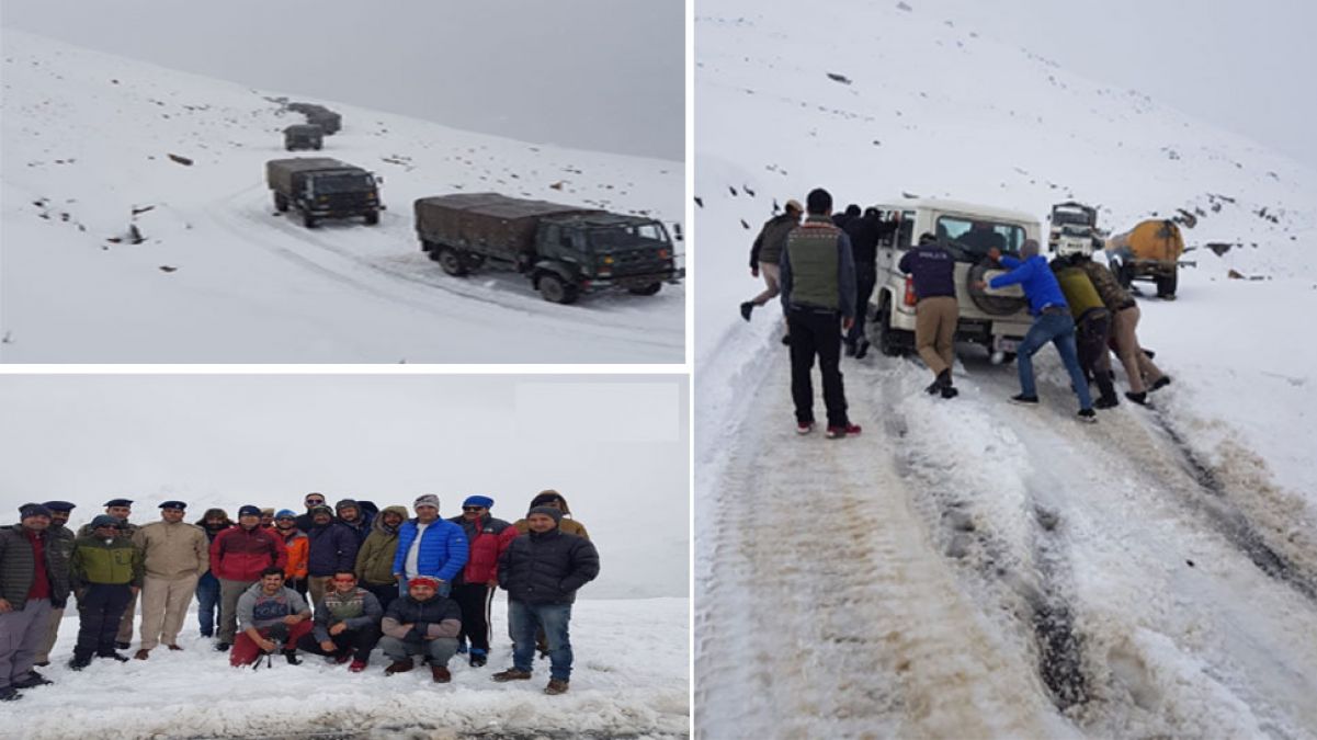 Himachal Pradesh: More than 1,200 people stranded in snowfall, police rescues