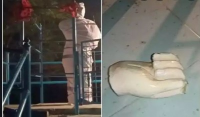 Anti-social elements broke Ambedkar statue in Gwalior, create ruckus