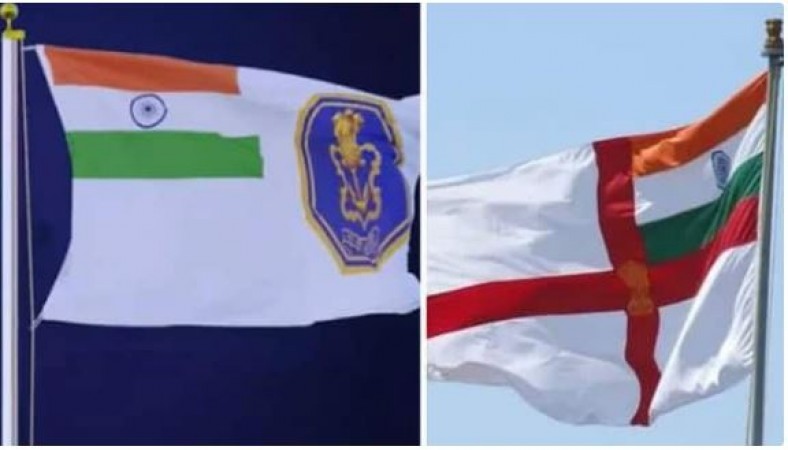 Indian Navy flag removes British mark, emblem of 'Chhatrapati Shivaji' included