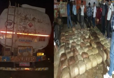 Police seized 505 kg hemp hidden in tanker