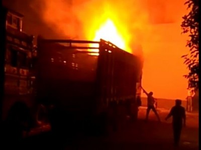 Meerut: Fire breaks out in truck, chaos, police investigating