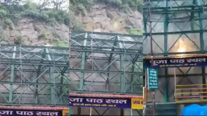 हरिद्वार: मनसा देवी मंदिर के पास कुदरत का कहर, पहाड़ से गिरा मलबा