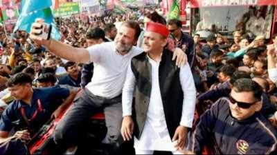 राहुल गांधी की यात्रा में हुई यूपी के पूर्व सीएम अखिलेश यादव की एंट्री