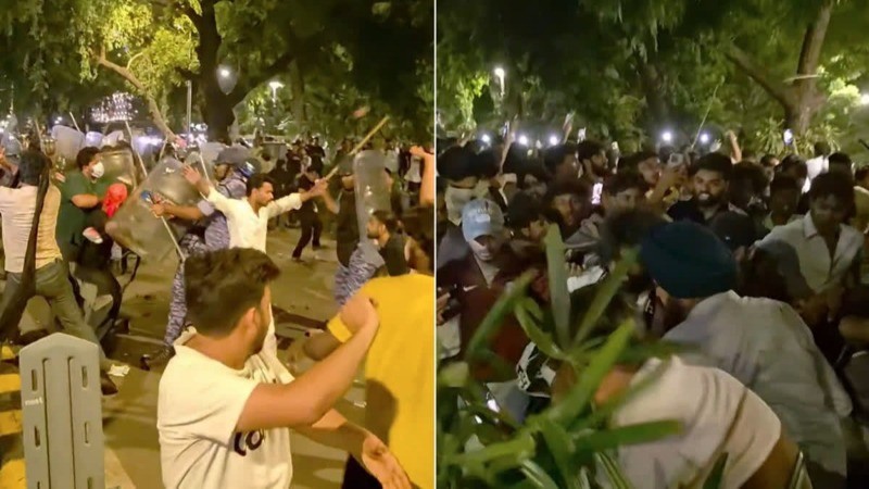 दिल्ली के जंतर-मंतर के पास फिर भड़की हिंसा, दो ACP सहित कई पुलिसकर्मी हुए घायल