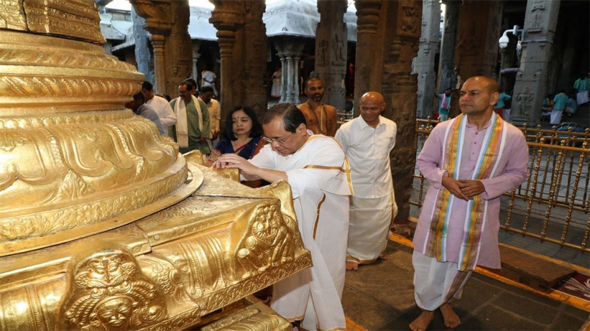 CJI Gogoi retiring today, visited Lord Venkateswara with wife ...