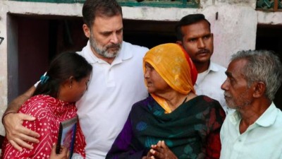 हरिओम वाल्मीकि के परिवार से मिले राहुल गांधी, साधा सरकार पर निशाना