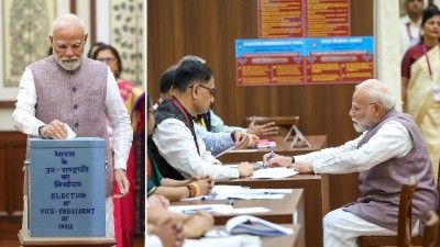 उपराष्ट्रपति चुनाव के लिए मतदान शुरू, पीएम मोदी ने डाला वोट