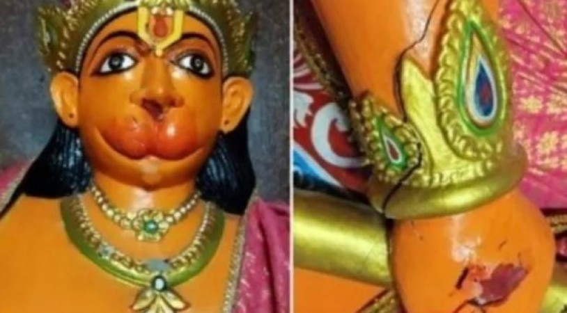 हिन्दू मंदिर पर हमला करने वाला क्यों हो जाता है ‘मानसिक रोगी’? दुर्गा के बाद मुस्लिम युवक ने तोड़ी हनुमान प्रतिमा