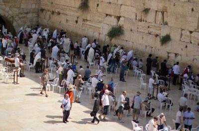 Jerusalem's Western Wall has visitors place written prayers within its cracks