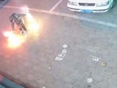 Viral Video: Little boy blows up sidewalk after dropping sparkler in the manhole, watch the video here