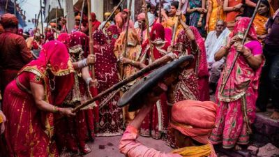 The Lathmaar Holi celebration of U.P.; where women beats men
