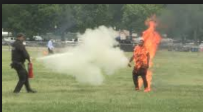 A Man set himself on fire and walking; video goes viral