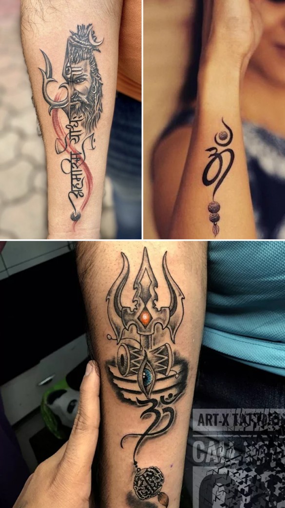 Trishul damru rudraksh mahadev name tattoo design by Mr Tattooholic tattoo  studio Ahmedabad artis… | Tattoo designs wrist, Forearm band tattoos, Shiva tattoo  design