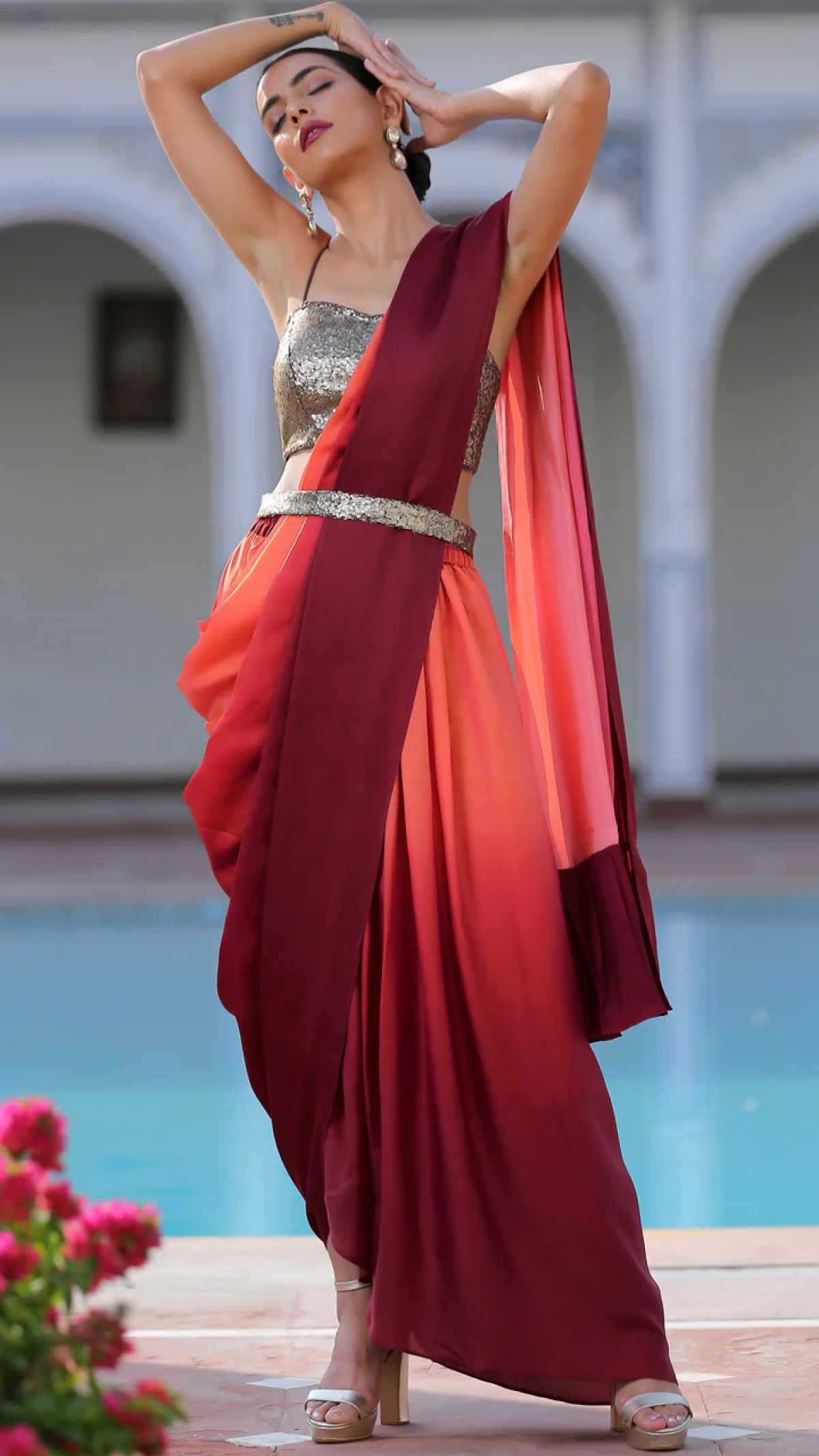 Kamarband style outlet saree