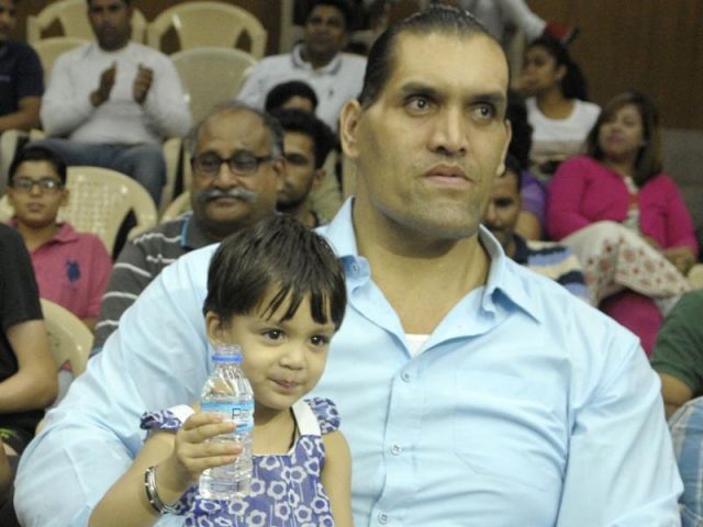 the great khali with his wife