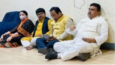 KMC चुनाव के दौरान भाजपा कार्यकर्ताओं के साथ मारपीट, EC के दफ्तर में शुभेंदु ने दिया धरना