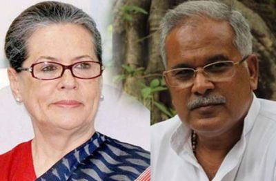 CM Bhupesh Baghel arrives to meet Sonia Gandhi after winning the civic elections