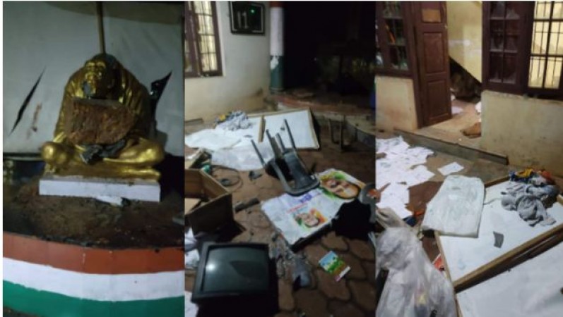 Who attacked the Congress office with a bomb? Gandhi's statue was also broken