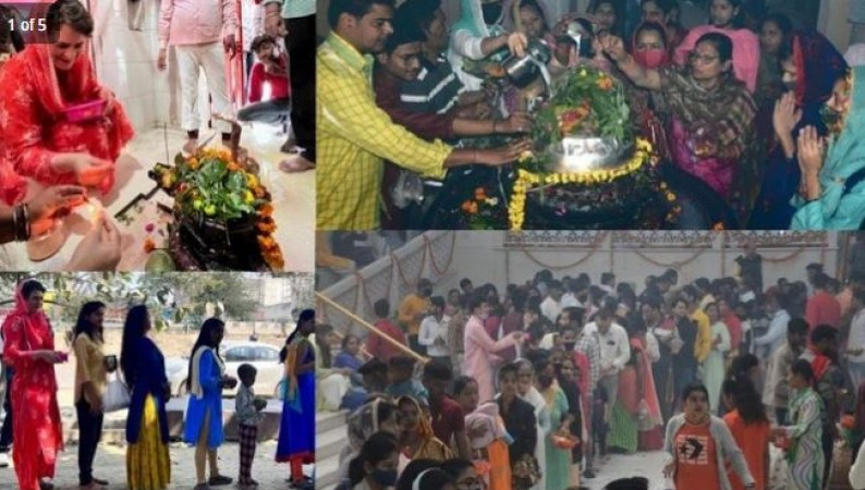 Priyanka Gandhi visits Mahadev in line among the masses, see photos