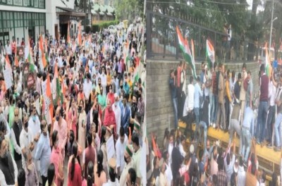 Congress protests in Himachal against corruption, unemployment and inflation