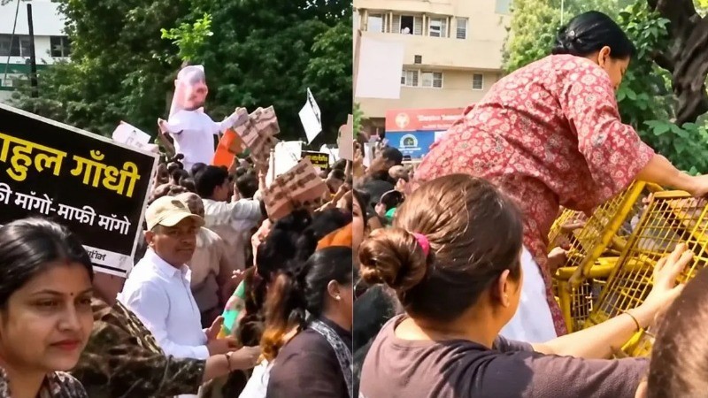 कांग्रेस सांसद बिमोल अकोइजम पर यौन उत्पीड़न के आरोप, भाजपा ने पार्टी ऑफिस के बाहर किया विरोध प्रदर्शन