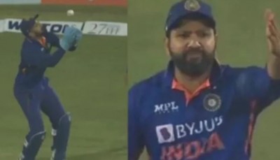 Video: राहुल से छूटा कैच, सुन्दर पर भड़के कप्तान रोहित, रिएक्शन वायरल