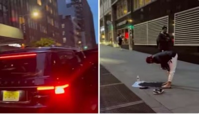 Mohammad Rizwan of Pakistan was seen offering Namaz by parking his car on the road in America