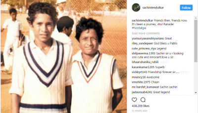 सचिन ने शेयर की बचपन के दोस्त साथ तस्वीर