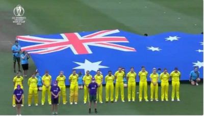 ICC विमेंस वर्ल्ड कप: टीम ऑस्ट्रेलिया ने दी रॉड मार्श और शेन वॉर्न को श्रद्धांजलि, रखा मौन .. बांधी काली पट्टी