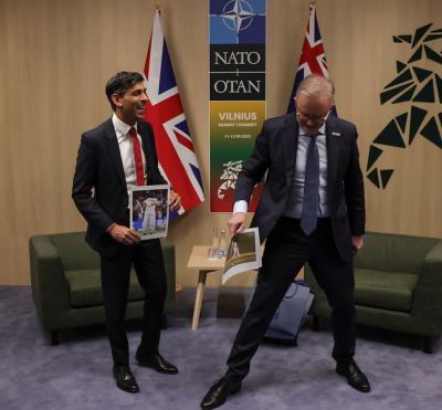 Australian and UK Prime Ministers Joke About Ashes Cricket Series at NATO Summit