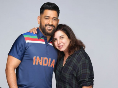 IPL 2021: MS Dhoni Shoots Ad With Farah Khan, Photos Viral