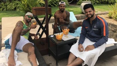 Suresh Raina and Co. celebrate the victory in Gabbar’s Style