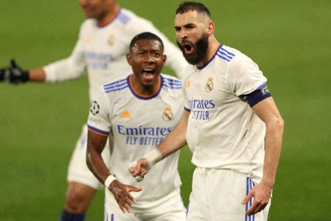 Benzema once again scored a hat-trick in the Champions League
