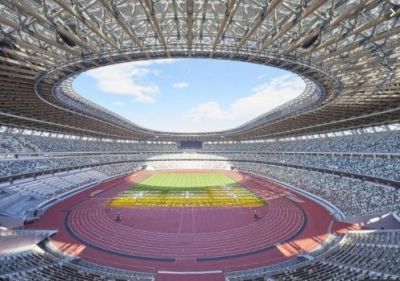 Tokyo Olympics stadium built from wood ravaged by tsunami