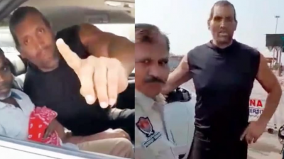VIDEO! 'The Great Khali' confronted with toll plaza people, slapped on the beach road