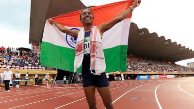 Hima Das wins 5th Gold Medal in a Month