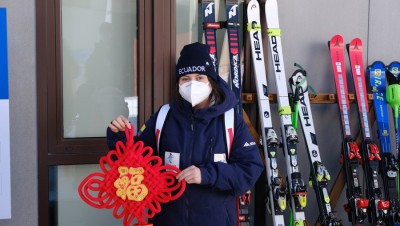 Ecuador's first female winter Olympian receives birthday surprise on Chinese New Year's Day