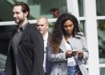 Newly engaged Serena flashes her ring as she steps out with fiancé