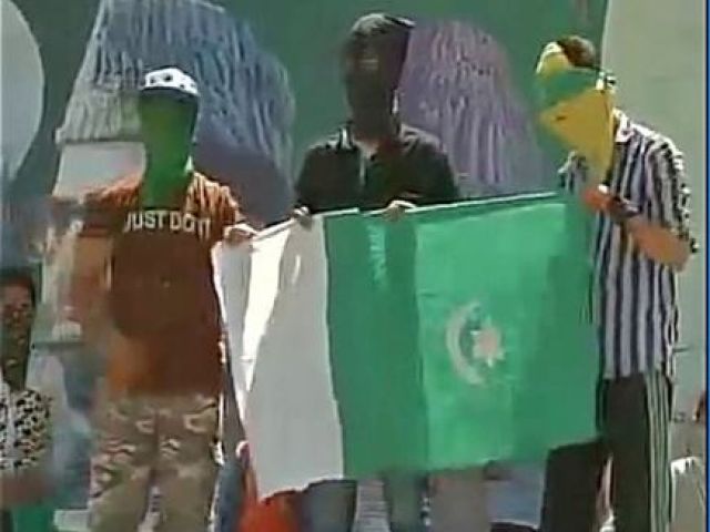 श्रीनगर में फिर लहराए पाक और आईएस के झंडे