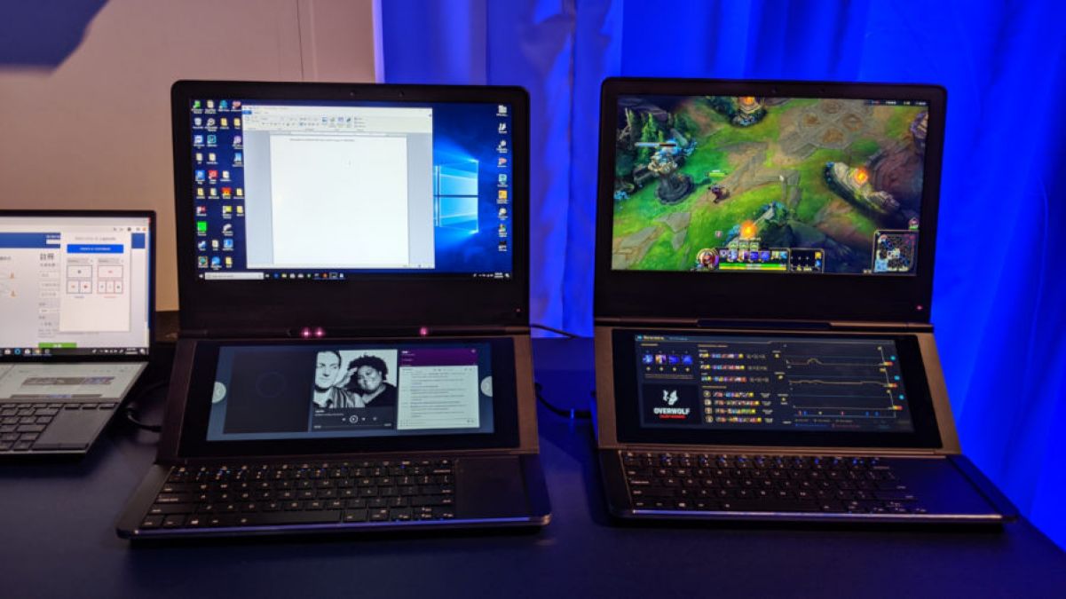 Intel presented a gaming notebook Honeycomb Glacier with two screens ...