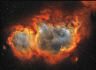 Hubble telescope of NASA captures the Soul Nebula's brilliant red glow