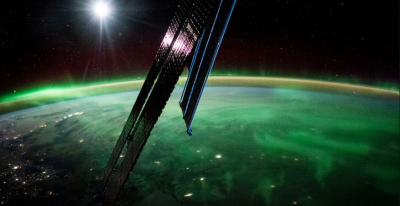 An ISS astronaut from NASA captures a stunning display of the Northern Lights