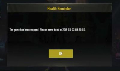 PUBG spots 'Health Reminder', will limits Play time