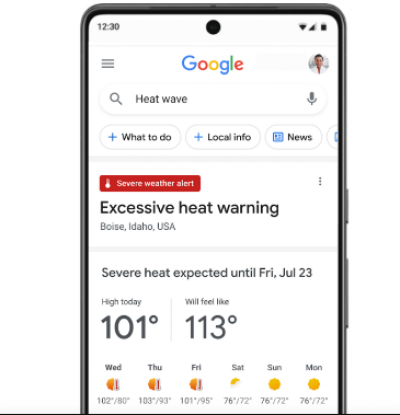 Google will now alert you when there are severe heat conditions