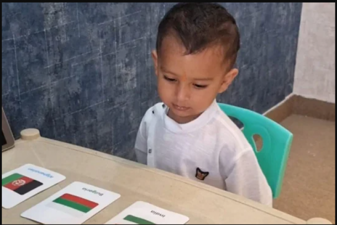 14 month old baby blown everyone's senses... in just 3 minutes, made a big record by identifying the flags of 26 countries