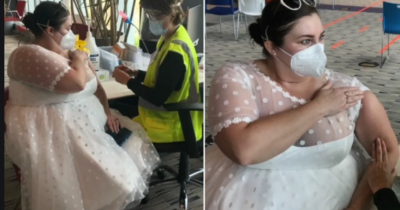 Bride arrives for vaccination, photo getting viral