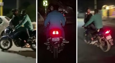 Couple seen romancing on a bike, VIDEO went viral
