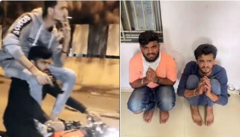 Video: Stunt on bullet waving pistol on song 'Khalnayak hoon main'