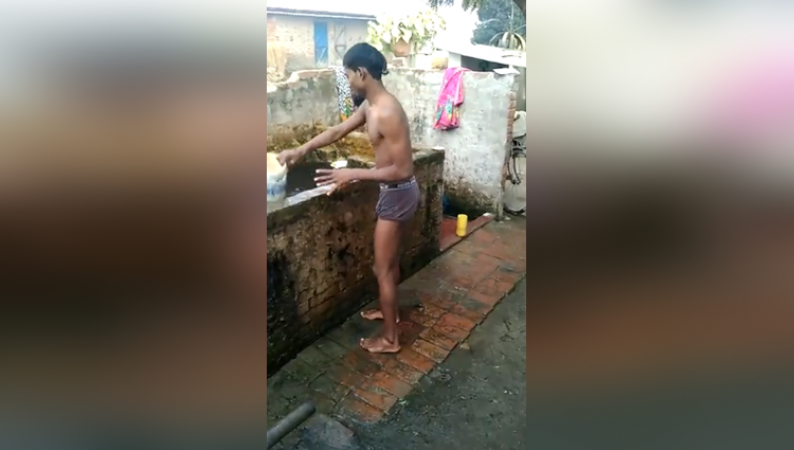 Video : ठंड में इस तरह नहाये बिना पानी के
