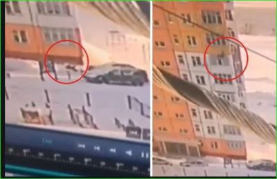 Video: Women falls from 9th floor, people shocked after seeing situation